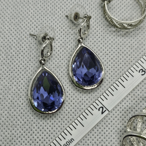 Fashion Earrings Bundle of 3 Silvertone - Picture 5 of 9